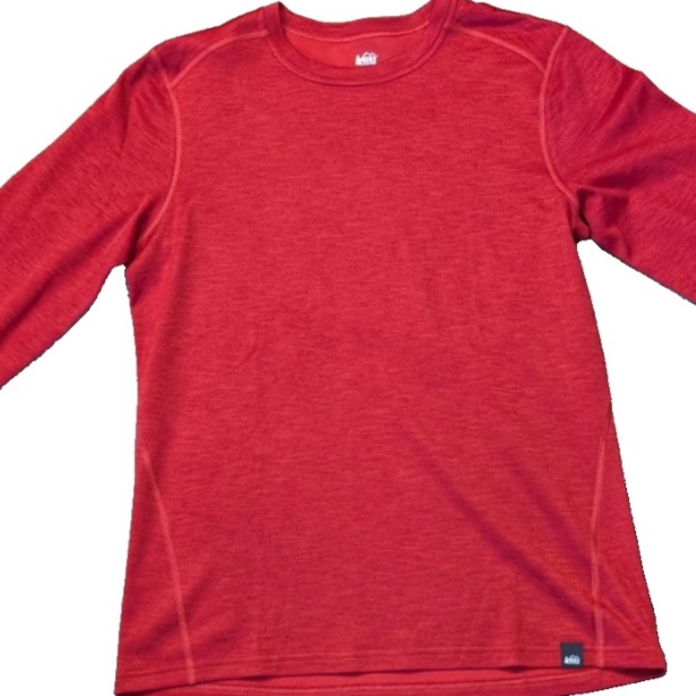 REI Recreation Hiking Outdoors Long Sleeve Shirt Mens Red Quick Dry